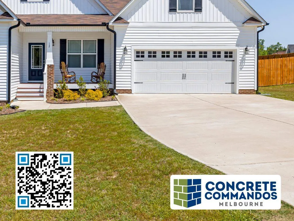 Concrete driveway installation at a residential home in Melbourne Florida